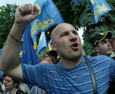 Allukrainian Association ”Svoboda” supporters
