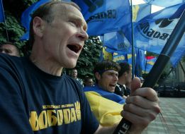 Allukrainian Association ”Svoboda” supporters