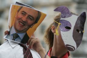 Участница акции “Стоп зооциду в Киеве”