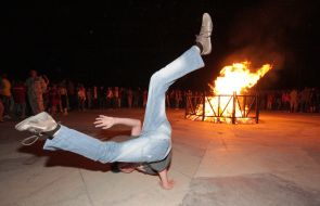 A fellow dances break