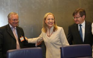 Benita Ferrero-Waldner, Grigory Nemyrya and  Boris Tarasyuk