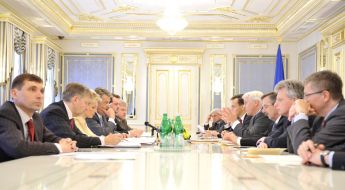 Yushchenko’s metting with German federal Republic and Poland’s foreign affairs ministers