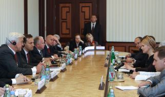 Yuliya Timoshenko, Frank-Walter Steinmeier and Rodoslav Sikorskiy