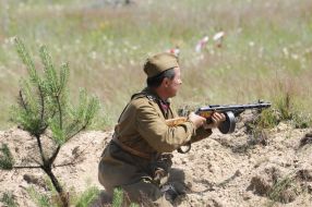 Participant of the first day of Great Patriotic war reconstruction