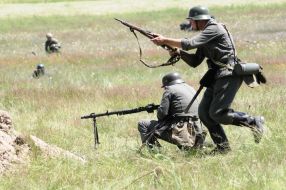 Participants of the first day of Great Patriotic war reconstruction