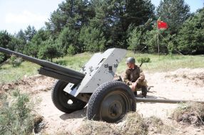Participant of the first day of Great Patriotic war reconstruction