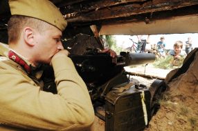 Participant of the first day of Great Patriotic war reconstruction