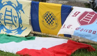 Flags of soccer clubs fans teams