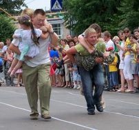 Men carry on itself wives and children
