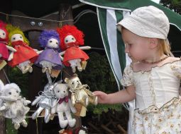 Little girl with toys