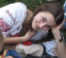 Girl in embroidered shirt