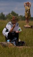 Woman eat pips