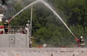 A fire-rescue cutter is ”Otvazhniy”