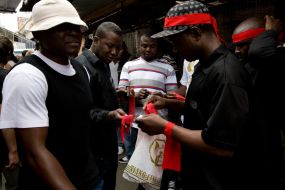Mourning procession participants