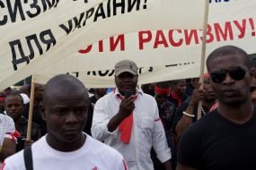Mourning procession participants