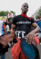 Mourning procession participants