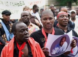 Mourning procession participants