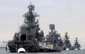 Parade of war-ships