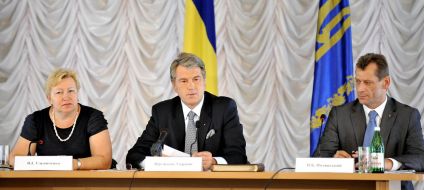 Viktor Yushchenko, Pavel Polyanskiy and Vera Ulyanchenko