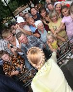 Yulia Timoshenko during meeting with the habitants of Mirgorod