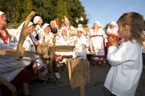 Festival participants spin