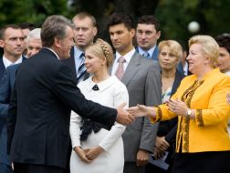Viktor Yushchenko, Yuliya Timoshenko and Vera Ulyanchenko