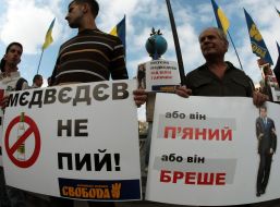 Participants of flesh-mob