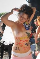 Girl’s body covered with drawing