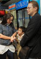 Mariya Berseneva with the son Nikita and Anatoly Kot