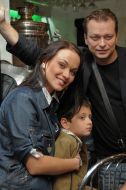 Mariya Berseneva with the son Nikita and Anatoly Kot