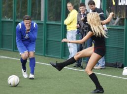 Participants of show-match on football