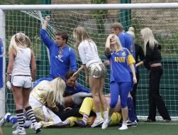 Participants of show-match on football