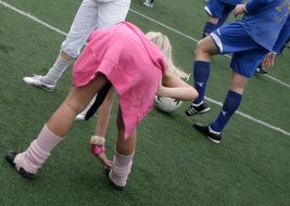 Participant of show-match on football