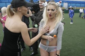 Participants of show-match on football