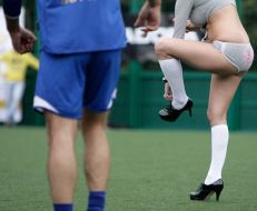 Participants of show-match on football