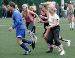 Participants of show-match on football