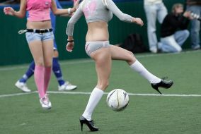 Participants of show-match on football