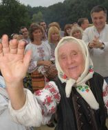 An old woman dances