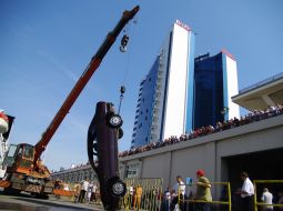 Operation on raising of a car