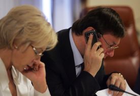 Yuriy Lutsenko and Lyudmila Denisova