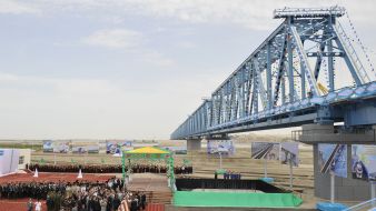 Opening ceremony of railway bridge ”Atamurat-Kerchiki”