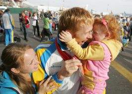 Aleksandr Rybkin with family