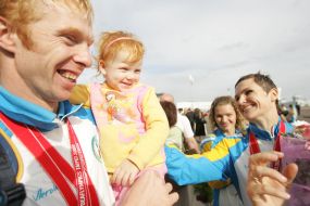 Aleksandr Rybkin with daughter