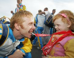 Aleksandr Rybkin with daughter