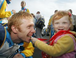 Aleksandr Rybkin with daughter