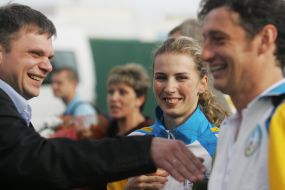 Relatives meet Ukrainian sportsmen