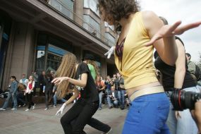 Flash-mob participant