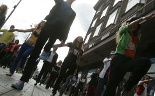 Flash-mob participant