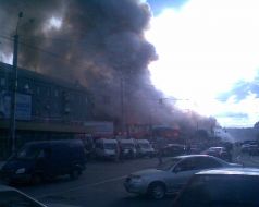 Пожар на вещевом рынке