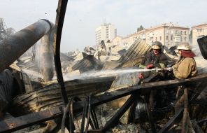 Пожар на вещевом рынке